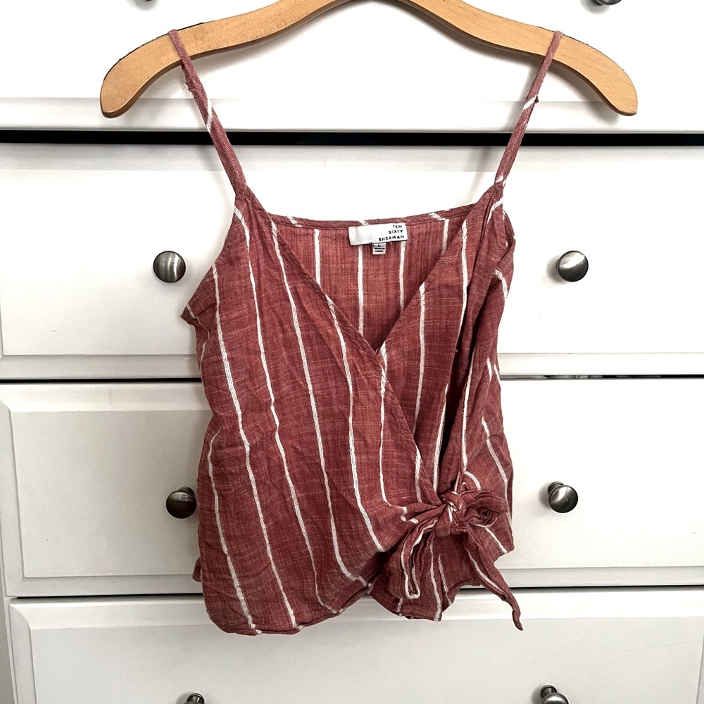 red and white striped tie tank
